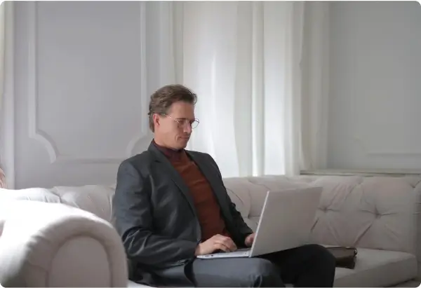 Person browsing the internet on a laptop